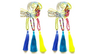 stone beads phyrus tassels fashion women necklace handmade bali wholesale